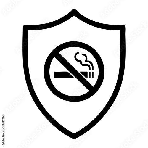 No Smoking Shield Line Icon Free Download No Smoking Shield Line Icon - GFXLoad