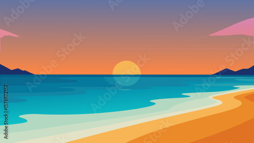 sunset on the beach