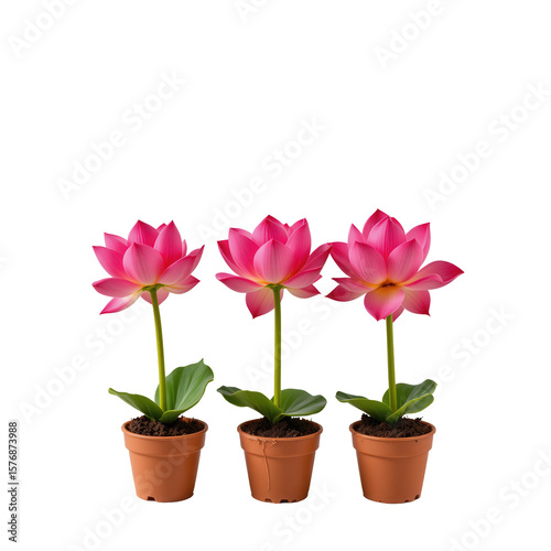 Wallpaper Mural Beautiful Pink Lotus Flowers in Pots for Indoor Decoration and Natural Aesthetic Appeal Torontodigital.ca
