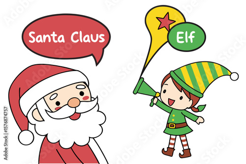 santa claus with christmas tree