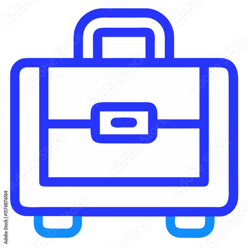 Briefcase graphic icon in blue and white, simple briefcase graphic icon design. Briefcase graphic icon for professional look and style, business element.
