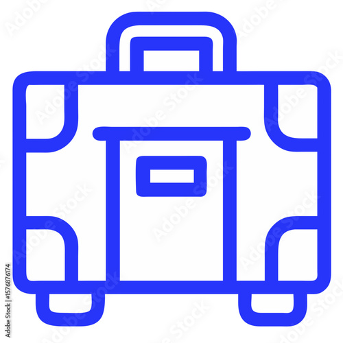 Suitcase icon for travel and business trip in modern line style design, showing luggage. Suitcase icon is simple and clean, representing luggage for holiday, journey, and adventure.