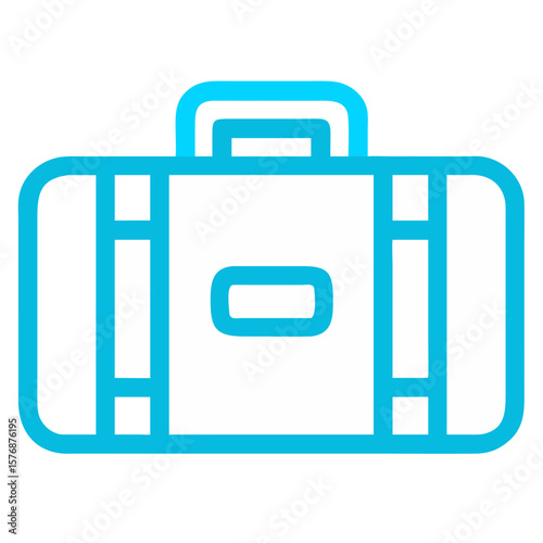 Blue suitcase icon for travel and business. Simple suitcase icon with modern lines, expressing wanderlust and destination. Creative suitcase icon symbolizes global adventure,