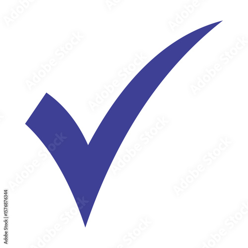Checkmark symbol in blue, a sign of approval