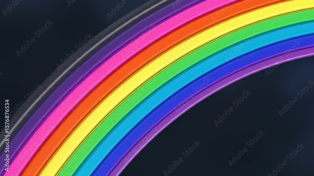 Vibrant rainbow arches against dark backdrop