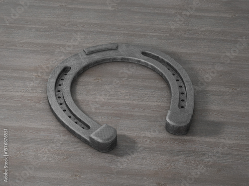 Horseshoe on wooden background