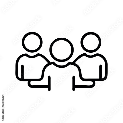 Three people group icon outline vector