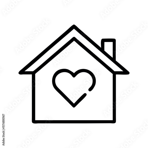 House with heart symbol home love