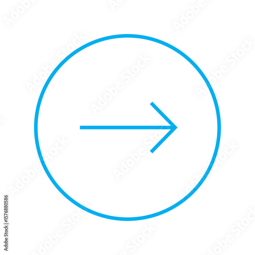 Free Download Cyan arrow points right inside a simple circle - GFXLoad
