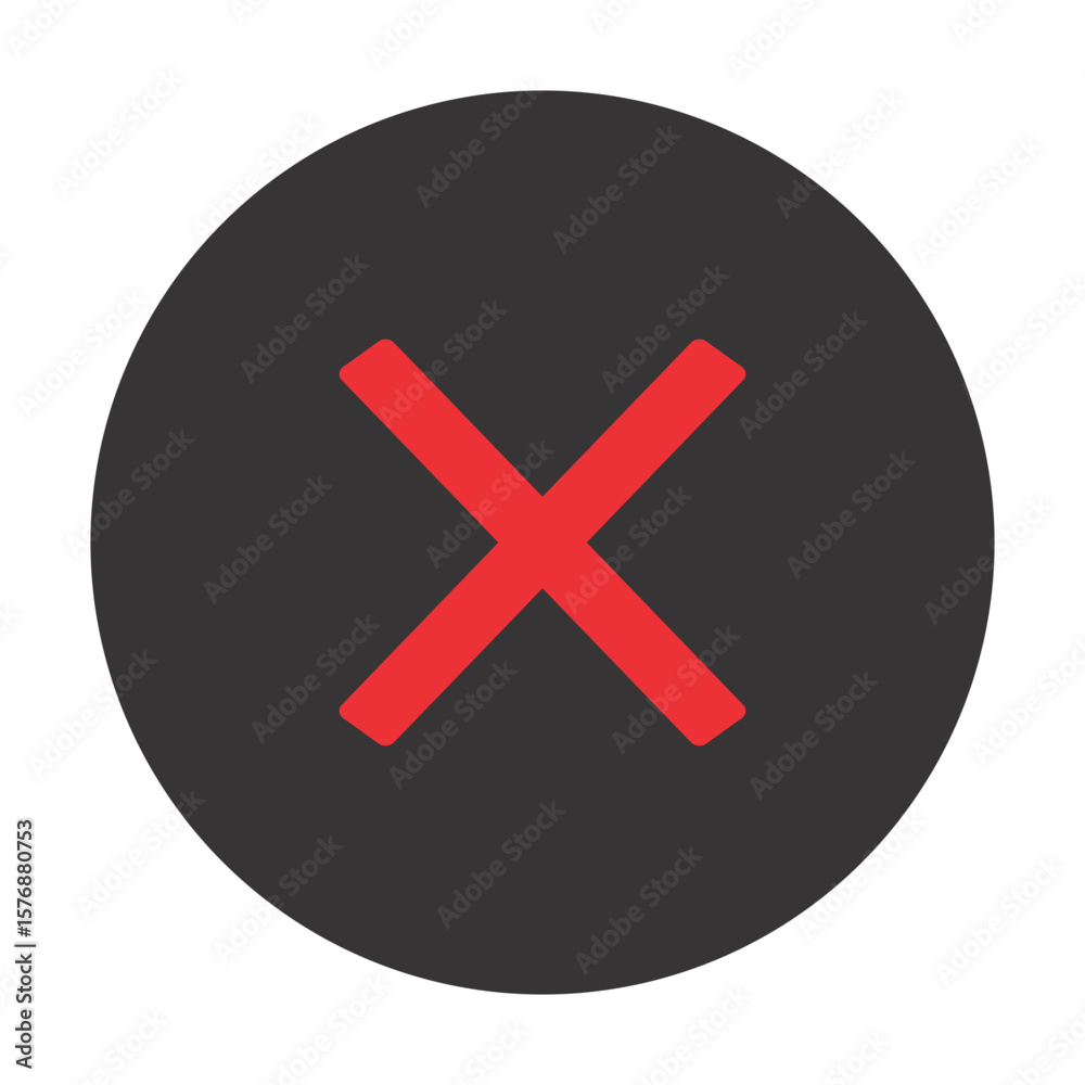 Fototapeta premium Red cross symbol inside a gray circle shape