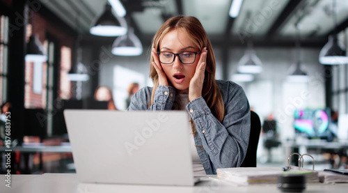 Φωτογραφία Businesswoman Stressed By Cyber Attack Data Breach