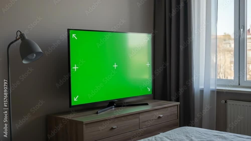 Green screen television interior shot