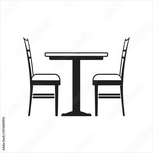 Minimalist Dining Table and Chairs Silhouette