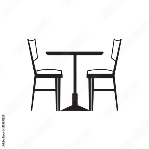 Minimalist Dining Table and Chairs Silhouette