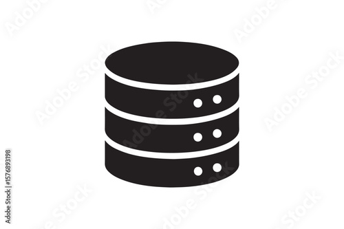 Database Stack icon silhouette vector with white background