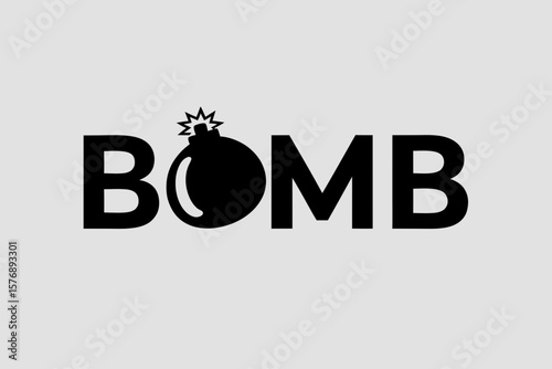 Stylized BOMB Logo with Explosion