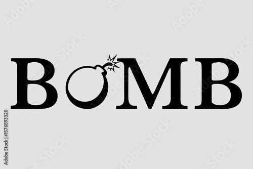 Stylized BOMB Logo with Explosion
