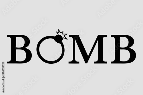 Stylized BOMB Logo with Explosion