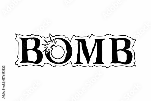 Stylized BOMB Logo with Explosion