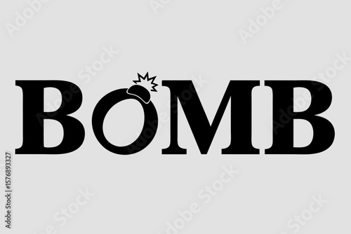 Stylized BOMB Logo with Explosion