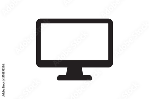 Digital Screen icon silhouette vector with white background