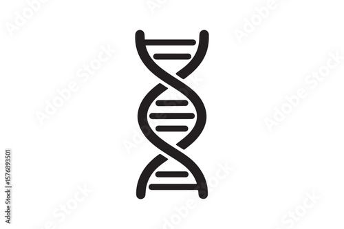 DNA Helix icon silhouette vector with white background