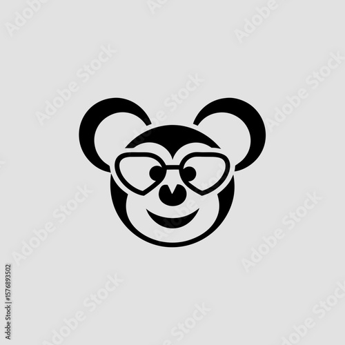 Stylized Monkey with Glasses Illustration