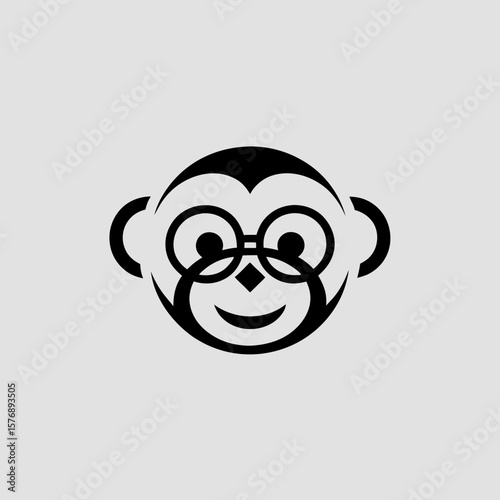 Stylized Monkey with Glasses Illustration