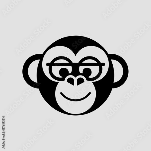Stylized Monkey with Glasses Illustration