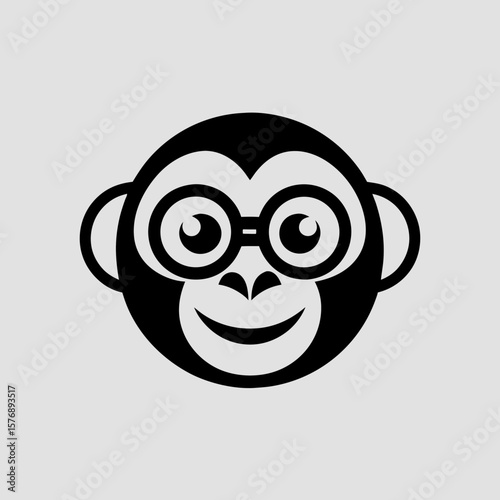 Stylized Monkey with Glasses Illustration