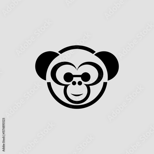 Stylized Monkey with Glasses Illustration