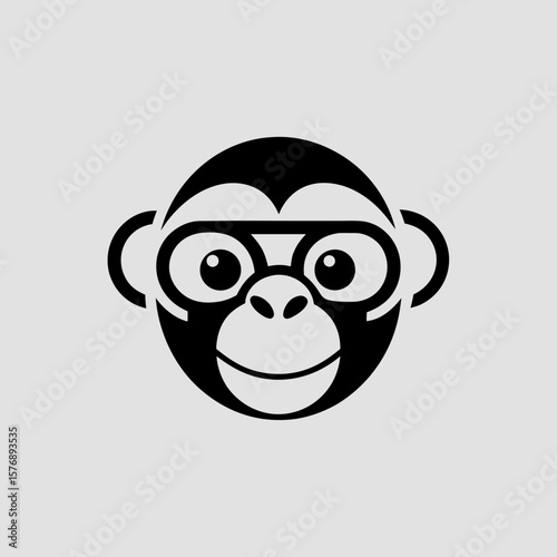 Stylized Monkey with Glasses Illustration