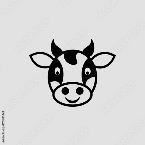 Cartoon Cow Face Illustration