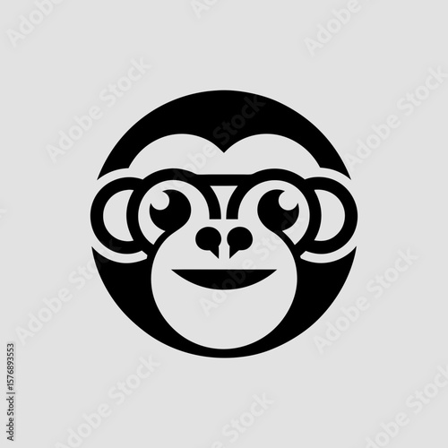 Stylized Monkey with Glasses Illustration