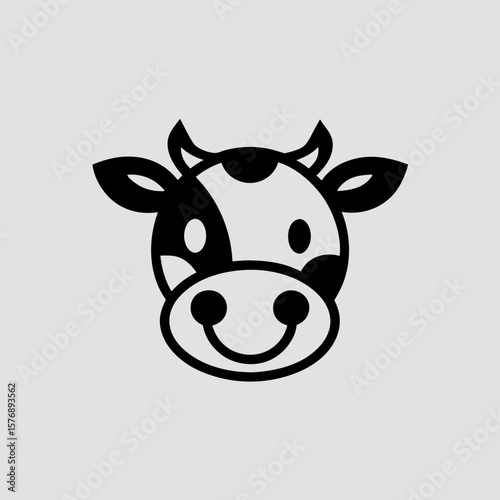 Cartoon Cow Face Illustration