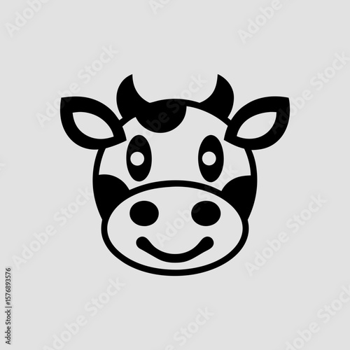 Cartoon Cow Face Illustration