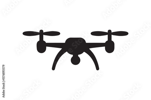 Drone Flying icon silhouette vector with white background
