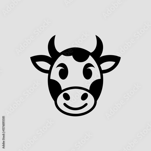 Cartoon Cow Face Illustration