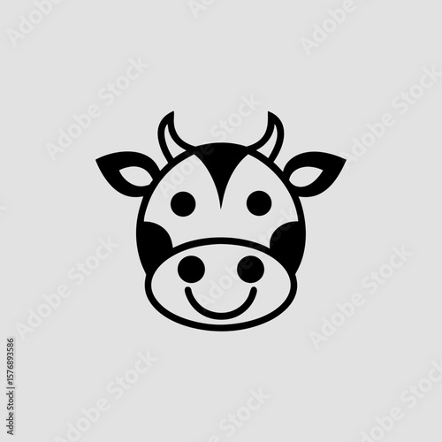 Cartoon Cow Face Illustration