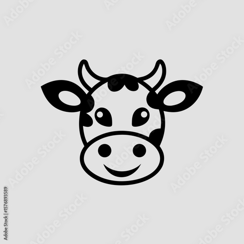 Cartoon Cow Face Illustration
