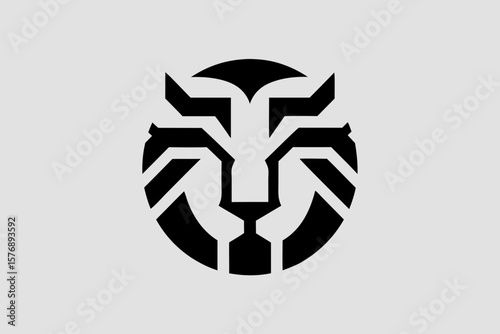Minimalist Tiger Head Logo Vector