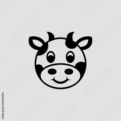 Cartoon Cow Face Illustration