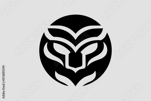 Minimalist Tiger Head Logo Vector