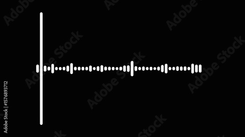 Audio wave or frequency digital animation effect 4K movement.White audio waveform spectrum animation,Sound technology or audio recorders.