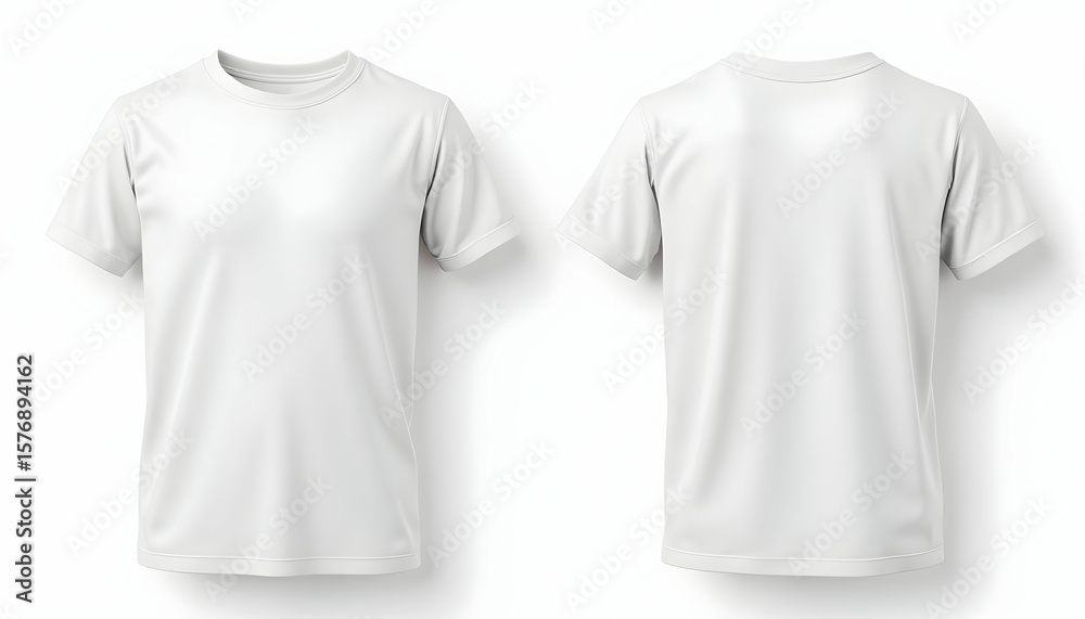 White T-shirt Mockup Front and Back Isolated on White White T-shirt Mockup Front and Back Isolated on White