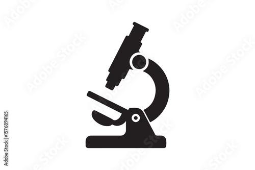 Lab Microscope icon silhouette vector with white background