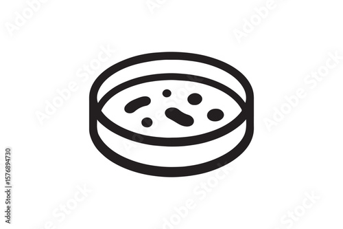 Petri Dish icon silhouette vector with white background