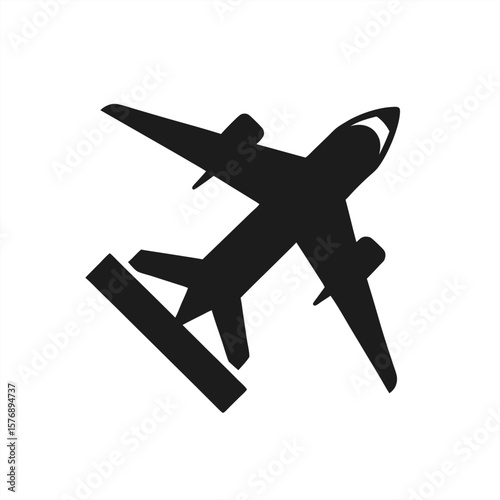 Airplane Flying With Package Silhouette on transparent background for web and graphic design