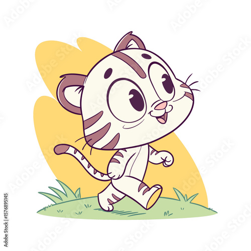 Cartoon tiger animation illustration vactor