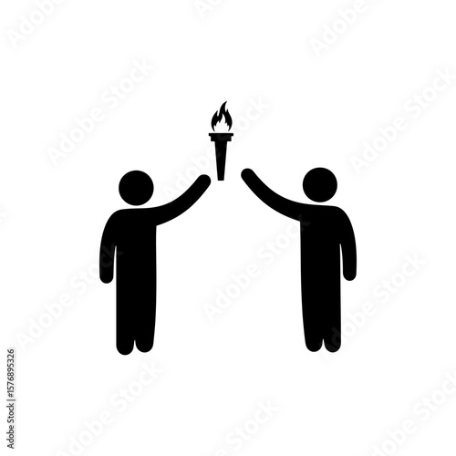 Passing torch silhouette icon vector flat design.